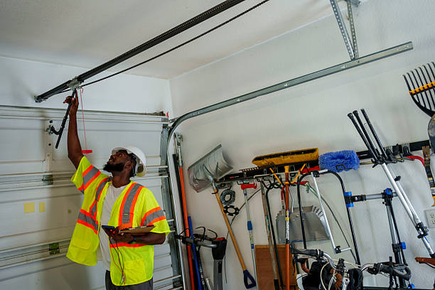 Professional Garage Door Maintenance technician working in Grand Terrace, CA